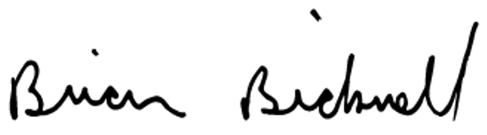 Brian Bicknell's signature